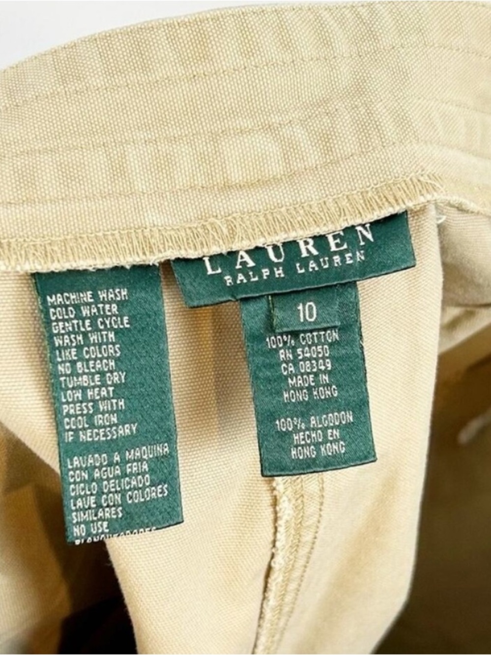 Ralph Lauren Beige Cotton Bermuda Shorts SIze 10 VTG 100% Cotton - Picture 2 of 8